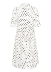 Midikleid Kaffe CURVE "Damen Kleid KCdally", Damen, Gr. 50, N-Gr, wei&szlig; (chalk w, schwarz dots), Obermaterial: 100% Polyester PES., Kleider Midikleid