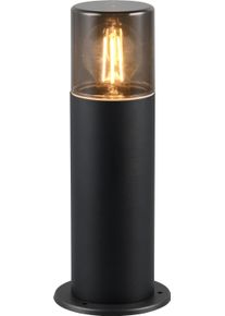 Au&szlig;en-Stehlampe Trio LEUCHTEN "HOOSIC, Outdoor Wegeleuchte &Oslash; 12cm, exkl 1x E27 max 28W", schwarz (schwarz matt, rauchgrau), H:30cm &Oslash;:12cm, Leuchten, Au&szlig;en-Stehlampe, Garten Stehleuchte IP44 mit get&ouml;ntem Lampenschirm (rauchfarbig)
