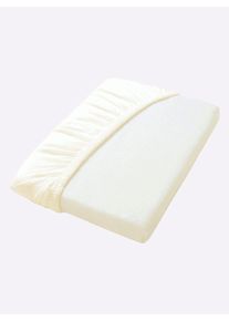 Spannbettlaken Irisette Gr. 1, beige (ecru), B/L: 100cm x 200cm, 1 Stk., Mako-Jersey, 25cm, Mako-Jersey, 100% Baumwolle, Bettlaken, Spannbettlaken
