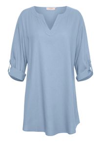 Midikleid Cream "Damen Kleid CRVenta", Damen, Gr. 36, N-Gr, blau (cashmere blau), Obermaterial: 70% Viskose CV. 30% Leinen LI., Kleider Midikleid