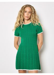 Strickkleid Apricot "Skater-Minikleid", Damen, Gr. L (40), N-Gr, gr&uuml;n, Strick, Obermaterial: 30% Polyester PES. 28% Viskose CV. 24% sonstige Fasern AF. 18% Polyamid PA., uni, Kleider Strickkleid, mit Zopfmuster