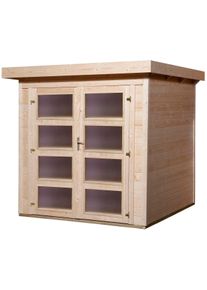 Gartenhaus Weka "321 Gr.2, natur, 19 mm", beige (naturbelassen), Fu&szlig;boden im Gartenhaus, ohne R&uuml;ck- und Seitenwand, ohne Dacheindeckung, Massivholz, Gartenh&auml;user, Gartenhaus