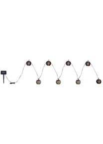LED Solarleuchte Globo LIGHTING "SOLAR-LICHTERKETTE KUNSTSTOFF SCHWARZ, 98XLED", schwarz, B:7cm H:7cm, Leuchten, LED Solarleuchte, Flammenoptik f&uuml;r besonders stimmungsvolles Licht