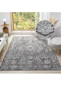 Teppich OTTO HOME "Kylan, in Standard- und Premium-Qualit&auml;t, 9 mm oder 14 mm H&ouml;he" Gr. 2, grau, B:80cm L:150cm, Kunstfaser, Teppiche, Teppich, Schrumpf-Garn-Effekt, Vintage-Look, Hoch-Tief, dezenter Glanz