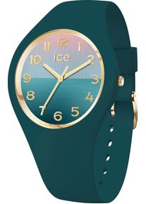 Ice Watch Quarzuhr ICE-WATCH "ICE horizon - Medium - 3H", gr&uuml;n (dunkelgr&uuml;n, bunt), Armbanduhren, Damen, dunkelgr&uuml;n, Quarzuhr, Armbanduhr, Damenuhr, Mineralglas, analog, Silikonarmband
