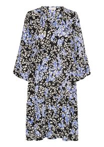 Midikleid Kaffe "Damen Kleid KAlea", Damen, Gr. 44, N-Gr, blau (blau leopard), Obermaterial: 100% Viskose LENZING ECOVERO CV LenzEcov., Kleider Midikleid