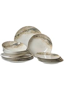 Ritzenhoff & Breker Teller-Set RITZENHOFF & BREKER "Arezzo", beige, 12, Steinzeug, Geschirr-Sets, Teller-Set