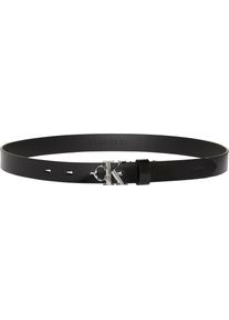 Lederg&uuml;rtel Calvin Klein Jeans, Damen, Gr. 90, schwarz (schwarz, shiny nickel), Web, Rindsleder, unifarben, G&uuml;rtel Lederg&uuml;rtel, Regular fit, gr&ouml;&szlig;enverstellbar