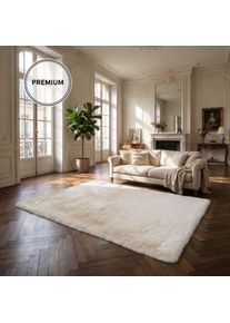 Fellteppich OTTO HOME "Balu, in Standard- und Premium-Qualit&auml;t, 20 mm oder 38 mm H&ouml;he", wei&szlig; (creme), B:60cm H:20mm L:90cm, Polyester, Teppiche, Fellteppich, Kaninchenfell-Haptik, kuschelig, weich, Kunstfellteppich, Wohnzimmer