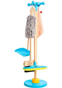 Kinder-Besen HAPE "Spielzeug-Putzset mit Ordnungsst&auml;nder", bunt, Spielzeug-Haushaltsger&auml;te, KinderH:63,5cm &Oslash;:21cm, Kinder-Besen, H:63,5cm &Oslash;:21cm