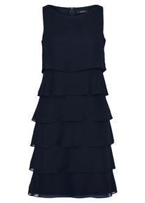 Cocktailkleid Vera Mont "Cocktailkleid mit Volant", Damen, Gr. 34, EURO, blau (night sky), 100% Polyester PES., Kleider Cocktailkleid