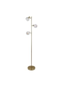 N&auml;ve N&Auml;VE Stehlampe "Learta", gold (goldfarben), 3, &Oslash; 10cm H: 154cm, 1 Stk., Leuchten, 3er Spot, exkl. 3x E14, messing matt, Glasschirme wei&szlig; opal, H: 154cm, Stehlampe
