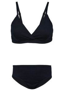 Bustier-Bikini AQUARTI "Badeanzug M&auml;dchen Bikini Set Zweiteilig Bikinislip Bustier", Kinder, Gr. 170, N-Gr, schwarz (039 jacquard punkte schwarz), Obermaterial: 80% Polyamid PA. 20% Elasthan EL., Bikini-Sets Bustier-Bikini