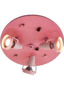 Niermann Deckenleuchte "Kinderlampe mit Motiv "R&ouml;schen", Strahler f&uuml;r Kinderzimmer", pink (rosa), 3, &Oslash; 35cm H: 15cm, 1 Stk., Leuchten, 3 schwenk- und drehbare Strahler, Made in Germany, Deckenleuchte