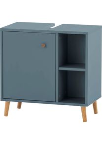 Waschbeckenunterschrank Schildmeyer "Bjarne, Waschbeckenunterschrank, Made in Germany, B: 60 cm", blau (fjord), B:60,2cm H:59,3cm T:33,1cm, FSC-zertifizierter Holzwerkstoff, Schr&auml;nke, Waschbeckenunterschrank, Solide Verarbeitung - Dieses Produkt ist in Deutschland gefertigt