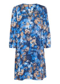 Midikleid Culture "Kleid CUMADI", Damen, Gr. XL, N-Gr, blau (blau flower foil), Obermaterial: 100% Viskose CV., Kleider Midikleid