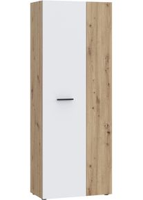 Schuhschrank FORTE "NET306", braun (artisan eiche, wei&szlig;), B:68,7cm H:181,1cm T:36,5cm, Holzwerkstoff, Schr&auml;nke, Schuhschrank, Schuhschrank, inklusive Einlegb&ouml;den, verschiedene Dekore