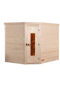 Sauna Weka "Massivholzsauna TURKU 3", beige (natur), Saunaofen, integrierte Steuerung, 9 kW, Saunen, Sauna, Blockbohlen, isolierte Holzt&uuml;r