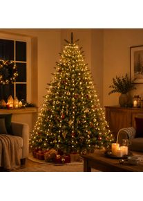 OTTO HOME LED-Baummantel "1,3/ 1,7/ 2,1/ 2,6 u. 3,3 m L&auml;nge, Kugel LEDs, Timer, Indoor, Outdoor", gold (schwarz), Dioden 312 Stk., Gesamtl&auml;nge 2,6m, Lichterketten, Kugel LEDs, IP44, warmwei&szlig;, Timer, LED-Baummantel