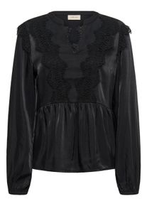 Langarmbluse Cream "Damen Bluse langarm CRConfir", Damen, Gr. 46, schwarz (pitch schwarz), Obermaterial: 50% Viskose CV. 50% Polyester PES., Blusen Langarmbluse