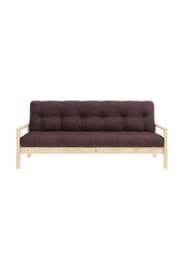 Schlafsofa Karup Design "KNOB", braun, B:205cm H:79cm T:95cm, Matratzenmaterialzusammensetzung: Futonmatratze mit Knopfheftung, H&ouml;he 14 cm, aus recyceleten Mischfasern mit einem Kern aus 4 cm Schaumstoff. Matratzenf&uuml;llung: Baumwoll-Mix-F&uuml;llung 90-95% Baumwolle und 5-10% Polyester. Bezug: 80% Baumwolle, 20% Polyester, Sofas, Schlafsofa, mit Futonmatratze, verschiedene Farben, FSC-zertifiziert, Kief