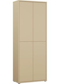 Schuhschrank FORTE "Alice Springs, Schuhschrank, H&ouml;he 191,9 cm, 4 T&uuml;ren, viel Platz", gelb, B:74,5cm H:191,9cm T:34,9cm, Holzwerkstoff, Schr&auml;nke, Schuhschrank, Stauraumschrank, Mehrzweckschrank, Breite 74,5 cm, mit 8 B&ouml;den