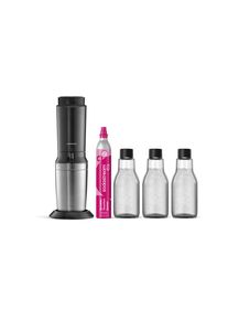 Wassersprudler SodaStream "CRYSTAL 3.0 Wassersprudler titan, Vorteilspack", schwarz (dunkelgrau), B:19,1cm H:45cm T:38,1cm, Kunststoff, Wassersprudler, Wassersprudler, 3 Glaskaraffen inklusive, ideal f&uuml;r Mehrpersonenhaushalte