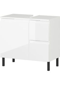Waschbeckenunterschrank Germania "Scantic", wei&szlig;, B:60cm H:56cm T:34cm, Holzwerkstoff, MDF, Schr&auml;nke, Waschbeckenunterschrank, mit Siphonausschnitt