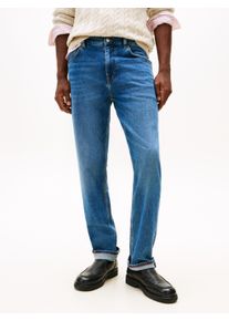 Straight-Jeans Tommy Hilfiger "DENTON Slim Straight Fit", Herren, Gr. 31, L&auml;nge 34, sep indigo, Denim/Jeans, Obermaterial: 99% Baumwolle, 1% Elasthan, gerade lang, Jeans Straight-Jeans