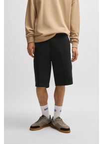 Shorts Hugo "Dante", Herren, Gr. 33, N-Gr, schwarz (schwarz001), Web, Obermaterial: 98% Baumwolle, 2% Elasthan, unifarben, relaxed fit knieumspielend, Hosen Shorts, mit Flag-Label