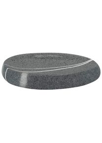 Seifenschale KLEINE WOLKE "Stones", grau, H:2cm, Polyresin, Seifenhalter, Seifenschale, in verschiedenen Farben