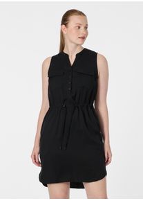 Sommerkleid Ragwear "ROISSIN", Damen, Gr. L, N-Gr, ohne &Auml;rmel, Web, schwarz, Web, Obermaterial: 80% Viskose, 20% Polyester, unifarben, kniefrei, Rundhals, Kleider Sommerkleid, Viskosemischung mit Brusttaschen, Taillenband und Anti-Knitter-Finish
