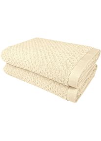 Duscht&uuml;cher OTTO HOME "Corrin, 4 Premium Duscht&uuml;cher, 500 gr/m&sup2;, 70x140cm", gr&uuml;n (creme), B:70cm L:140cm, Frottier, Obermaterial: 100% Baumwolle, Handt&uuml;cher, Duscht&uuml;cher, 100% Baumwolle, mit Struktur, weich, 5 Jahre Garantie