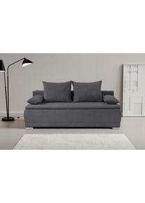 Schlafsofa WERK2 "Biggi 206 cm komfortabel & modern, Komfort Sitz- und Liegeh&ouml;he", dunkelgrau, B:206cm H:88cm T:91cm, 95% Polyester, 5% Nylon, Sofas, Schlafsofa, Struktur weich, Schlaffunktion, Bettkasten