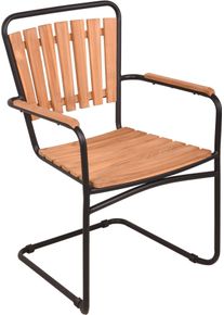Freischwinger Garden Pleasure "COVINA", braun (braun, schwarz, brau), B:58cm H:90cm T:55cm, Massivholz, Stahl, St&uuml;hle, Freischwinger, bereits vormontiert