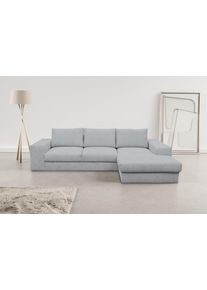 Ecksofa WERK2 "Rozzana 280 x 190 cm zeitlos & bequem, viel Platz, Design & Komfort", hellgrau, B:280cm H:86cm T:190cm, 100% Polyester, Sofas, Ecksofa, Pl&uuml;sch, L-Form, XXL