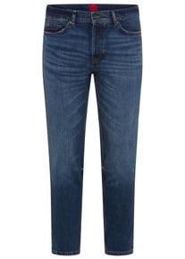 Tapered-fit-Jeans Hugo "Hugo 634", Herren, Gr. 36, L&auml;nge 32, navy412, Denim/Jeans, Obermaterial: 99% Baumwolle, 1% Elasthan, unifarben, gerade, unten schmal lang, Jeans Tapered-fit-Jeans, aus Stretch-Denim, mit Knopfleiste