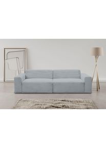 Sofa WERK2 "Zeus 3-Sitzer 256 cm breit, 105 cm tief, Big-Sofa, modern & bequem", grau, B:256cm H:70cm T:105cm, 90% Polyester, 10% Nylon, Sofas, Sofa, Curvy Trend 3-Sitzer mit urbaner Optik