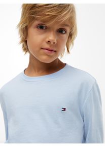 Pyjama "LONG PYJAMA SET", Jungen, Gr. 140/146, blau (tonal blau plaid), Jersey, Obermaterial: 100% Baumwolle, Tommy Hilfiger Underwear, normal lang, Homewear-Sets Pyjama