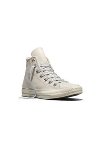 Sneaker Converse "Chuck Taylor All Star", Damen, Gr. 39, Synthetik, beige (vintage wei&szlig;, silber, egret), Leder, Schuhe Sneaker, aus Leder mit abnehmbarem Charm "Stern"