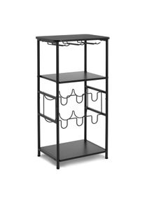 Weinregal zeller PRESENT "Weinregal", schwarz, B:40cm H:80,5cm T:30cm, Stahl, Regale, Weinregal, mit Platz f&uuml;r bis zu 6 Weinflaschen