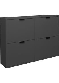 M&auml;usbacher Schuhschrank M&Auml;USBACHER "Bonnie", schwarz (anthrazit matt), B:120cm H:86cm T:25cm, Holzwerkstoff, Schr&auml;nke, Schuhschrank, Schuhschrank variabel montierbar.
