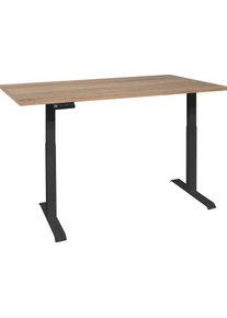 Schreibtisch M&Auml;USBACHER "Big System Office", schwarz (schwarz matt, eiche s&auml;gerau, schwarz matt, eiche s&auml;gerau), B:160cm, Tische, Schreibtisch, Breite 160 cm, elektrisch h&ouml;henverstellbar