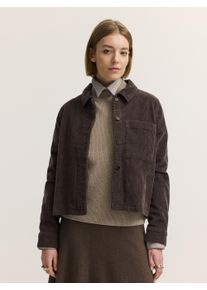 Langarmbluse Bugatti "Modern Fit", Damen, Gr. 38, braun (90, braun), Cord, 98% Baumwolle, 2% Elasthan, unifarben, normal, ohne Ausschnitt, Blusen Langarmbluse, Modern Fit Cord Baumwollmix Langarm