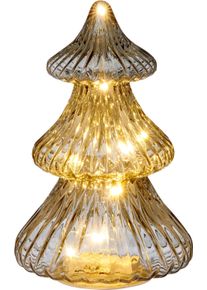 LED Dekofigur CREATIV HOME "Deko-Figur Tannenbaum", grau, H:21cm &Oslash;:13cm, Leuchten, LED Dekofigur, mit LED-Beleuchtung