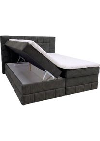 Boxbett OTTO HOME "PHILLIPA inkl. Bettkasten, LED optional, Breite: 140 oder 180 cm", schwarz, B:195cm L:210cm, Holz teilmassiv, Holzwerkstoff, Spanplatte, Komplettbetten, Boxbett, inkl. Kaltschaum-Topper, in verschiedenen Farben erh&auml;ltlich