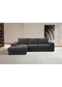 Ecksofa WERK2 "Rozzana 280 x 190 cm zeitlos & bequem, viel Platz, Design & Komfort", anthrazit, B:280cm H:86cm T:190cm, 90% Polyester, 10% Nylon, Sofas, Ecksofa, Cord, L-Form, XXL