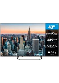 DLED-Fernseher SMART TECH "43FV02V", Energieeffizienz: E, schwarz, Fernseher, 43 &Prime;, DLED-Fernseher, B:95,45cm H:55,48cm T:8,52cm