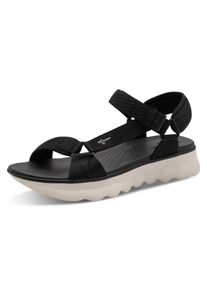 Trekkingsandale Tamaris, Damen, Gr. 37, Textil, schwarz, unifarben, Schuhe Trekkingsandale, Plateau, Sandalette, Riemchensandale in veganer Verarbeitung