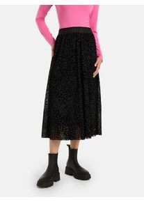 LIEBLINGSST&Uuml;CK Meshrock LIEBLINGSST&Uuml;CK "AstaL", Damen, Gr. 44, schwarz, Mesh, Obermaterial: 95% Polyester, 5% Elasthan, ca. Mitte Wade, R&ouml;cke Meshrock, mit Flockprint, Midi-L&auml;nge